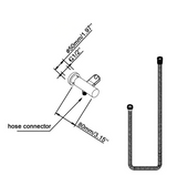 AQU Square Hand Shower Rail Without Handheld Shower - Chrome Technical Drawing