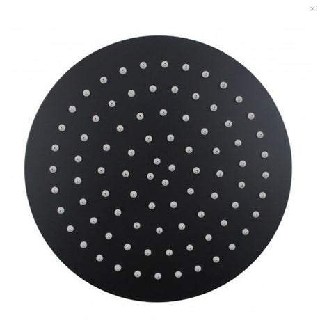 AQU Super Slim Round Rainfall Shower Head 250mm - Black