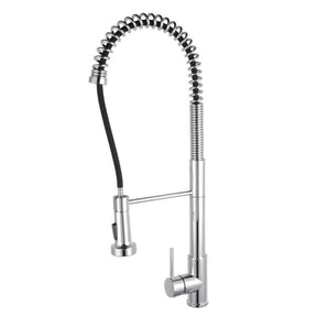 AQU Tall Spring Pull Out Kitchen Mixer - Chrome