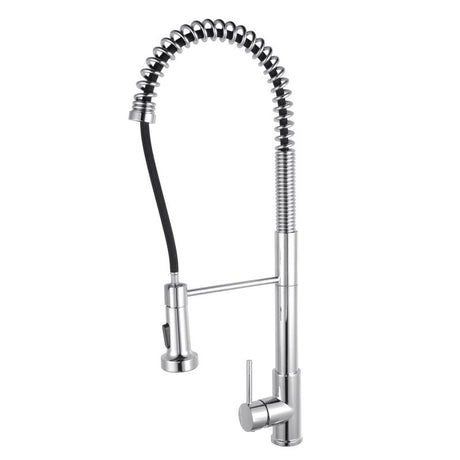 AQU Tall Spring Pull Out Kitchen Mixer - Chrome