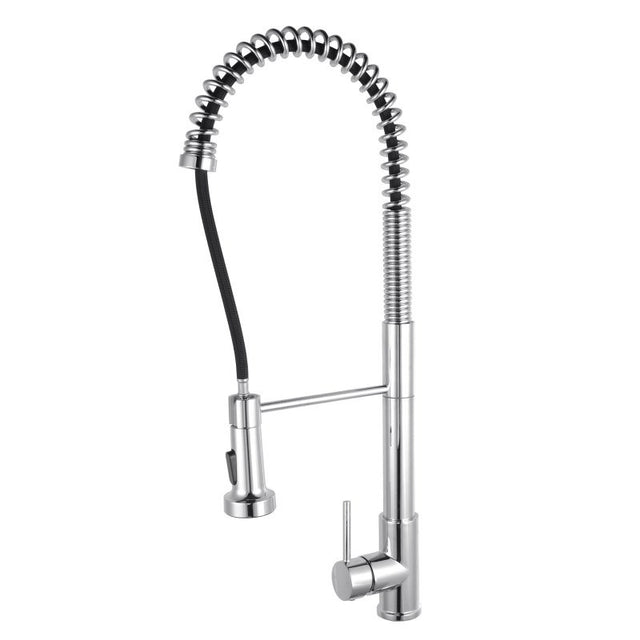 AQU Tall Spring Pull Out Kitchen Mixer - Chrome