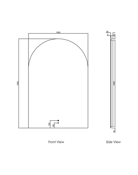 ARCHIE LED Frameless Mirror 1500x1000mm