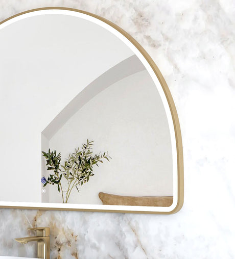 ARCHIE LED Half Moon Mirror 1000x1500mm (Brushed Gold)