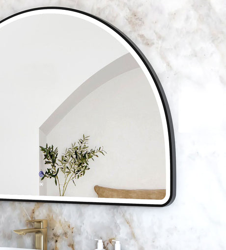 ARCHIE LED Half Moon Mirror 1000x1500mm (Matte Black)