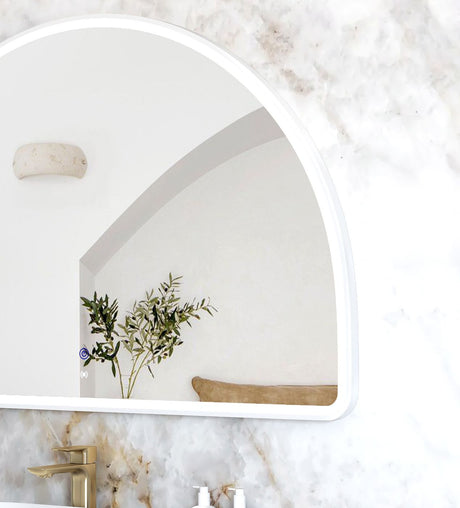 ARCHIE LED Half Moon Mirror 1000x1500mm (Matte White)