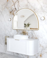 ARCHIE LED Half Moon Mirror 800x1200mm (Brushed Gold)