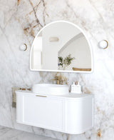 ARCHIE LED Half Moon Mirror 800x1200mm (Matte White)