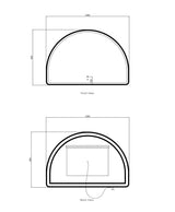 ARCHIE LED Half Moon Mirror 800x1200mm