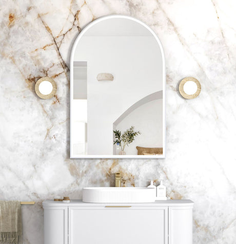 ARCHIE LED Metal Frame Mirror 1200x800mm Matte White