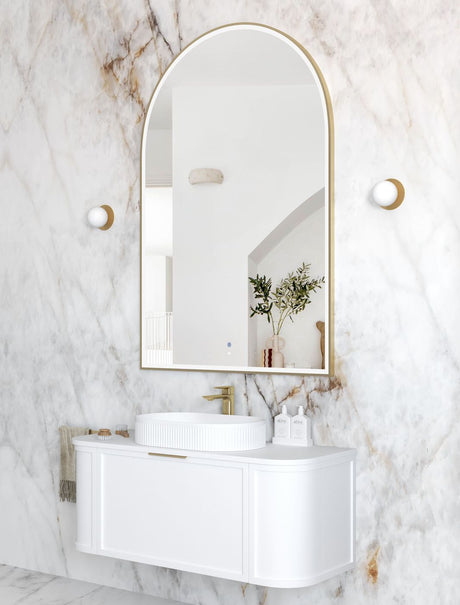 ARCHIE LED Metal Frame Mirror 1500x1000mm Brushed Gold