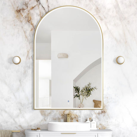 ARCHIE LED Metal Frame Mirror 1500x1000mm Brushed Gold