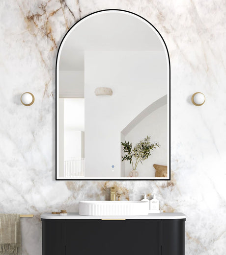 ARCHIE LED Metal Frame Mirror 1500x1000mm Matte Black