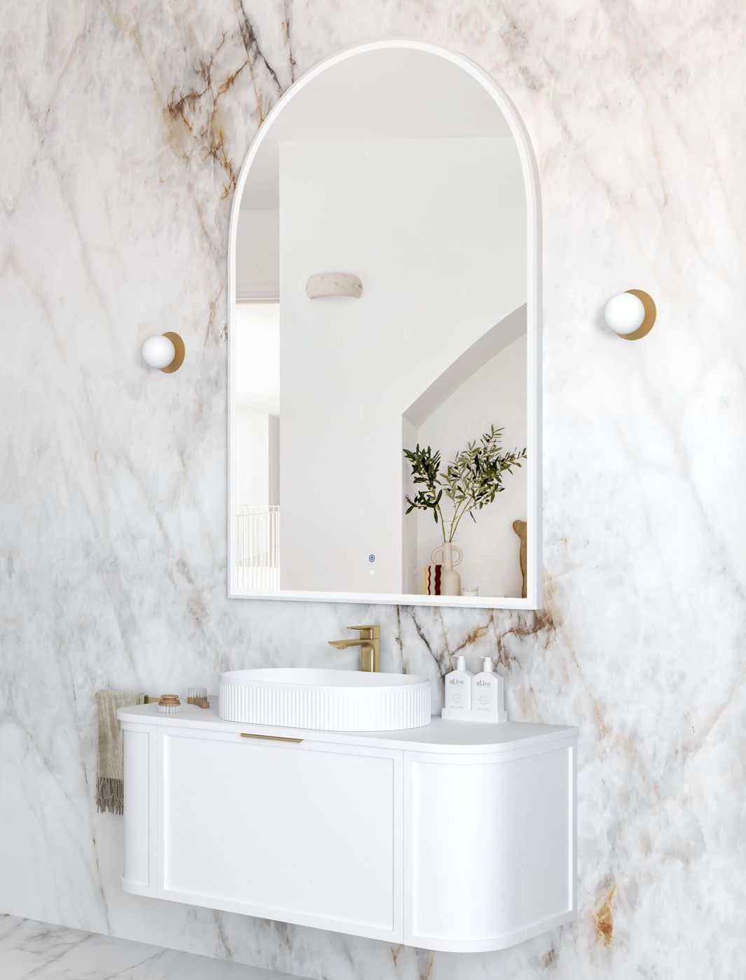ARCHIE LED Metal Frame Mirror 1500x1000mm Matte White
