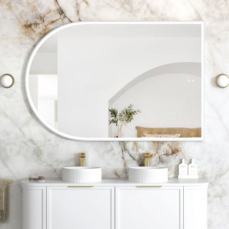ARCHIE LED Metal Frame Mirror 1500x1000mm Matte White