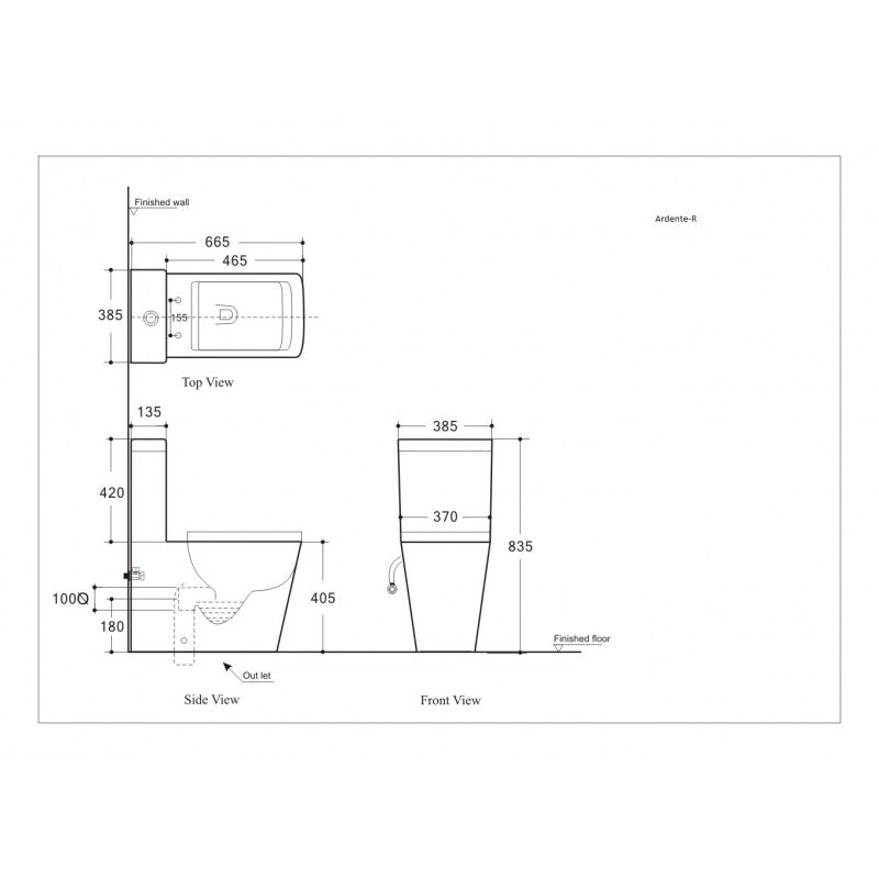 Ardente-R Rimless Nano-Glaze Toilet Suite (Gloss White) - Clearance