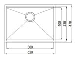 ARF Chrome Kitchen Sink 810S (620x470x220)