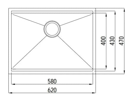 ARF Chrome Kitchen Sink 810S (620x470x220)