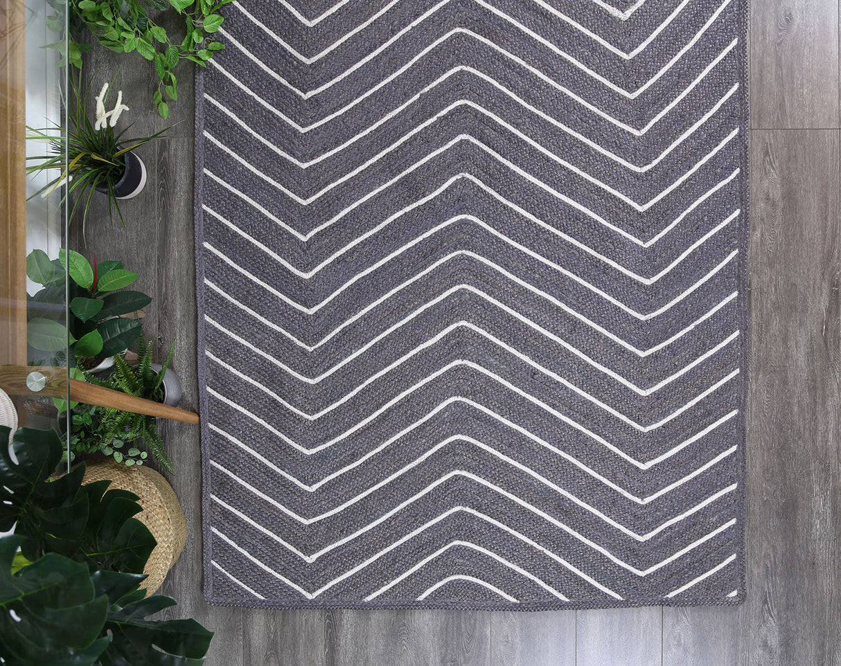 Artisan Grey Chevron Rug