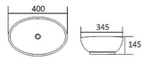 ARTIS Above Counter Basin White (Oval: 400x345x145)
