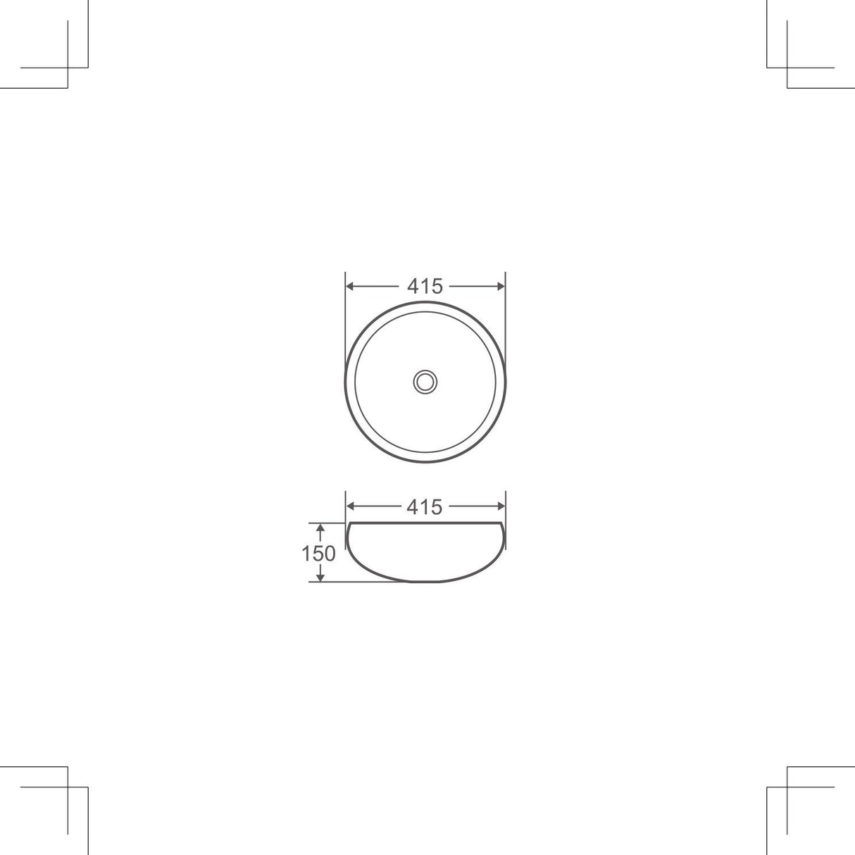 ASTI Matte Black Above Counter Basin (Round: 415x415x150)