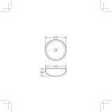 ASTI Matte Black Above Counter Basin (Round: 415x415x150)