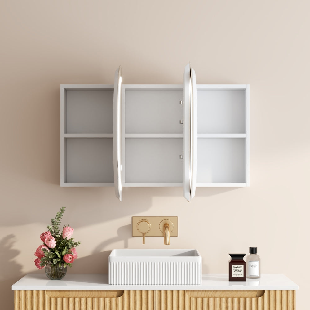 Athena Front-Lit LED Oval PVC Shaving Cabinet 1200mm