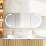 Athena Front-Lit LED Oval PVC Shaving Cabinet 1500mm