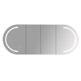 Athena Front-Lit LED Oval PVC Shaving Cabinet 1500mm