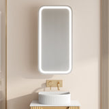 Athena Front-Lit LED Square PVC Shaving Cabinet 450 x 900mm – Single Door