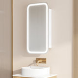 Athena Front-Lit LED Square PVC Shaving Cabinet 450 x 900mm – Single Door