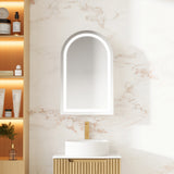 Athena Front-Lit LED Arch PVC Shaving Cabinet 500 x 800mm – Single Door