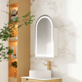 Athena Front-Lit LED Arch PVC Shaving Cabinet 500 x 800mm – Single Door
