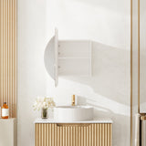 Athena Front-Lit LED Round PVC Shaving Cabinet 600mm – Single Door