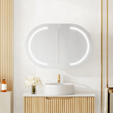 Athena Front-Lit LED Oval PVC Shaving Cabinet 900mm