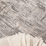 Atina Distressed Geo Squares Grey Rug - AT03