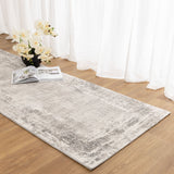 Atina Distressed Border Beige Grey Rug - AT04