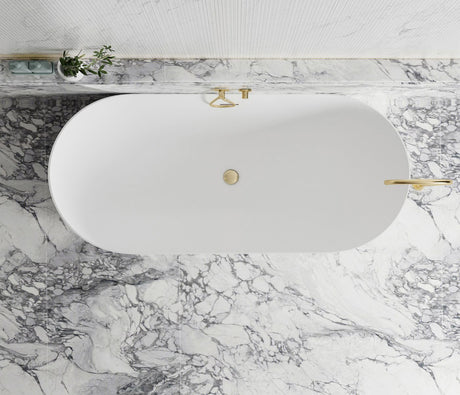 ATTICA BONDI Freestanding 1700mm Overflow Bathtub - Matte White