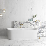 ATTICA BONDI Freestanding 1700mm Overflow Bathtub - Matte White