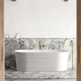ATTICA BONDI Freestanding Overflow Bathtub - Matte White