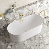 ATTICA BONDI Freestanding Overflow Bathtub - Matte White