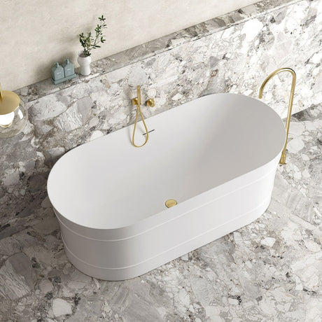 ATTICA BONDI Freestanding Overflow Bathtub - Matte White