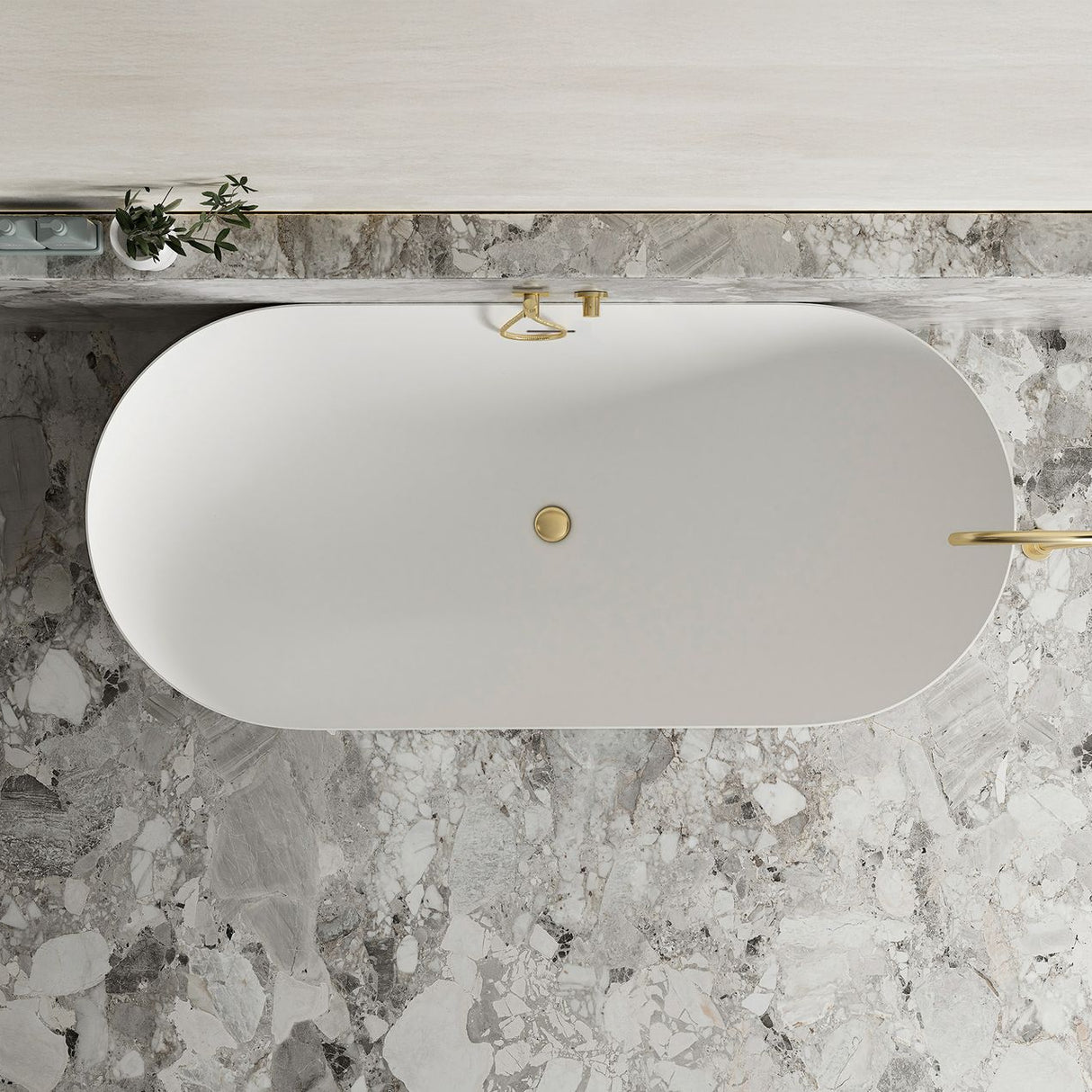 ATTICA BONDI Freestanding Overflow Bathtub - Matte White