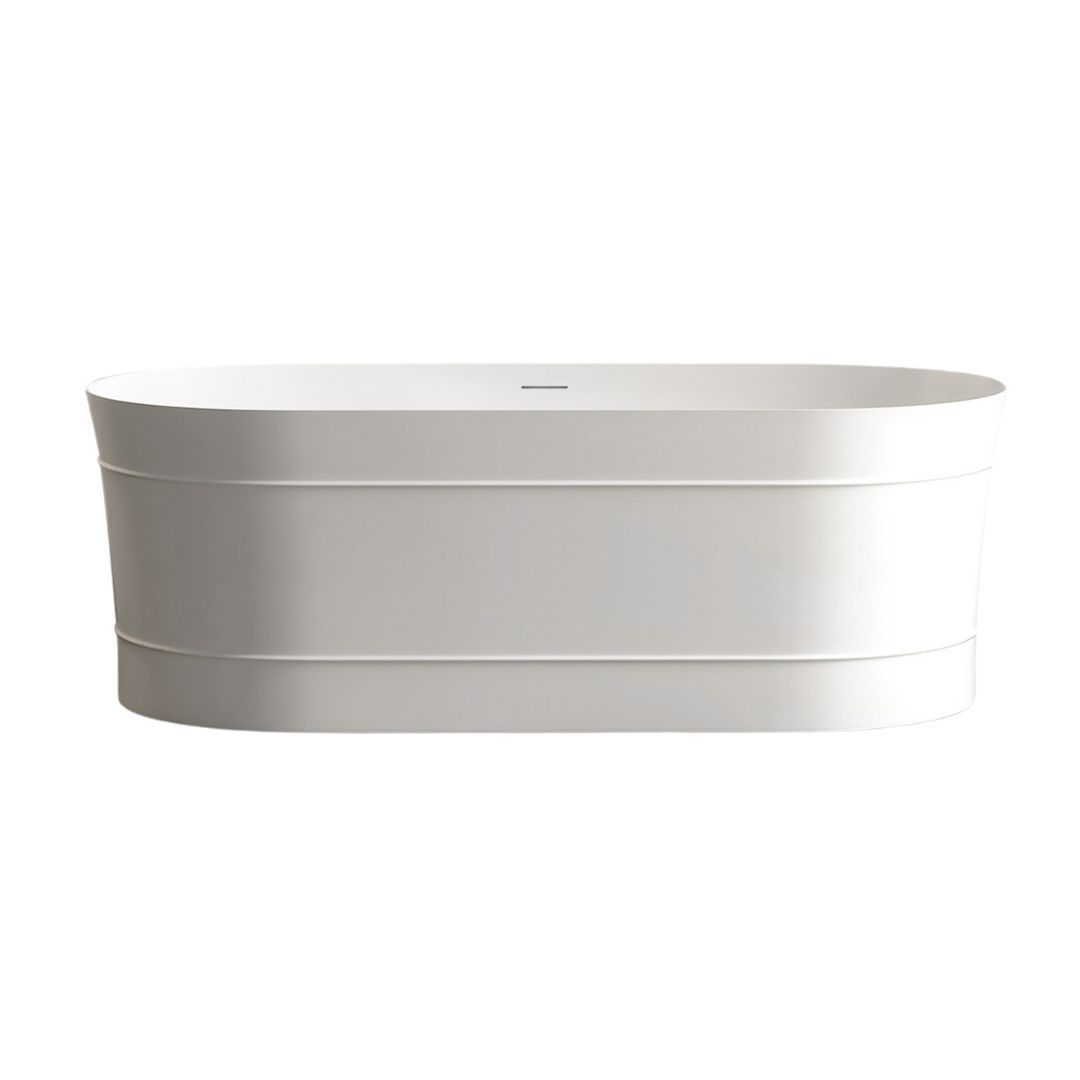 ATTICA BONDI Freestanding Overflow Bathtub - Matte White