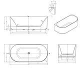 ATTICA Celine BTW Multi-fit With Overflow (1500/1700mm) (Matte White/ Gloss White)