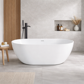 ATTICA Manolo Freestanding Bathtub With Overflow (1300/1400mm) (Gloss White)