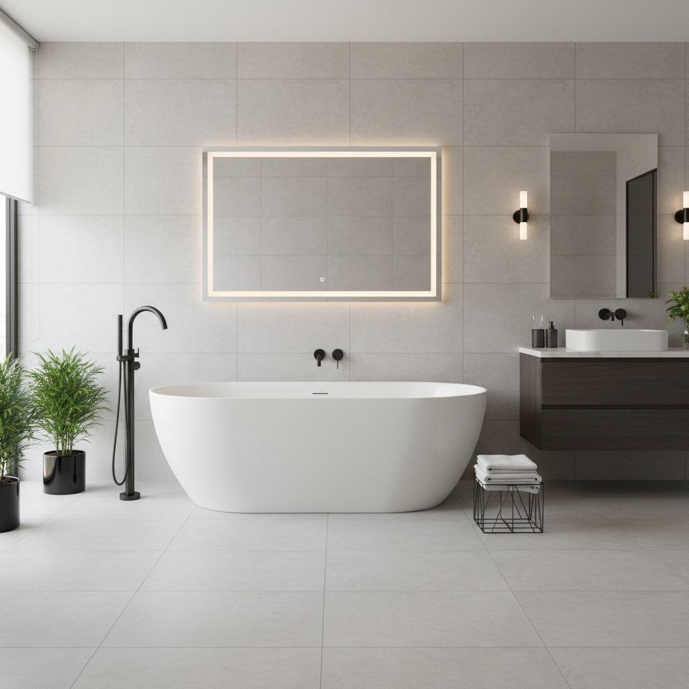 ATTICA Manolo Freestanding Bathtub With Overflow (1300/1400mm) (Gloss White)