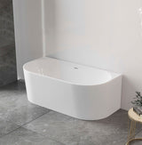 ATTICA NOOSA Back to Wall MULTI-FIT Bath With Overflow 1500mm (Gloss White)
