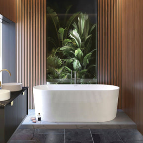 ATTICA NOOSA Fluted Freestanding Bathtub With Overflow 1500mm (Gloss White)