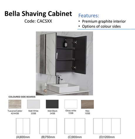 AULIC Bella Shaving Cabinet 750mm