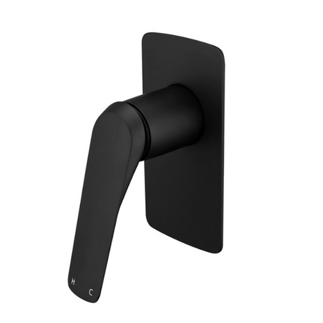 Au Square Shower Bath Wall Mixer - Black